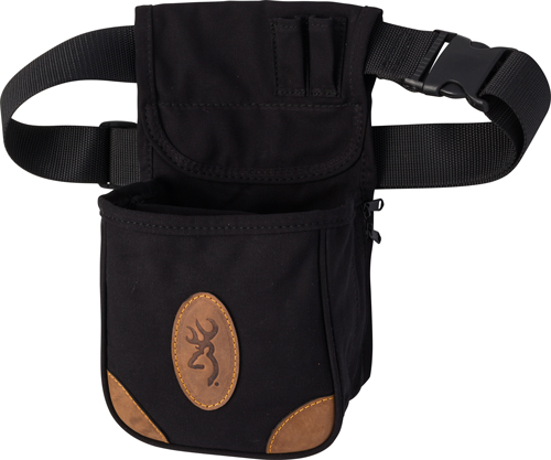 BROWNING LONA CANVAS SHELL POUCH W/BELT BLACK/BROWN - for sale