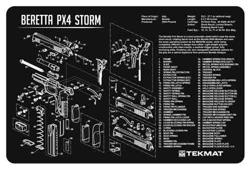 TEKMAT ARMORERS BENCH MAT 11"x17" BERETTA PX4 PISTOL - for sale