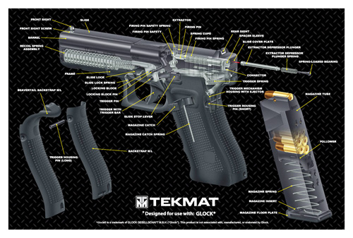 TEKMAT ARMORERS BENCH MAT 11"x17" FOR GLOCK 17 G4 CUT! - for sale