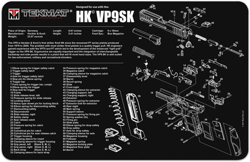 TEKMAT ARMORERS BENCH MAT 11"x17" HECKLER & KOCH VP9SK - for sale