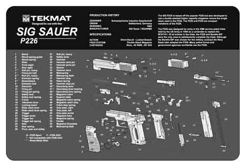 TEKMAT ARMORERS BENCH MAT 11"x17" SIG SAUER 226 PISTOL - for sale