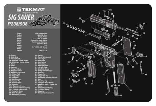 TEKMAT ARMORERS BENCH MAT 11"x17" SIG SAUER 238 PISTOL - for sale