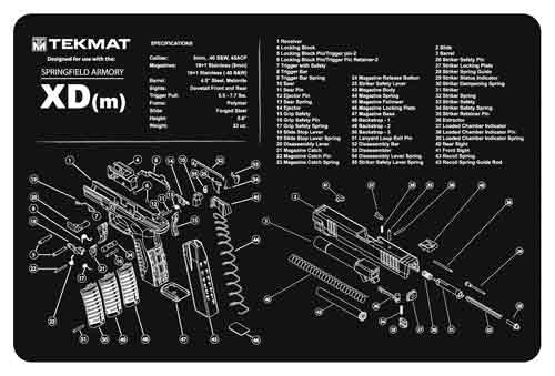 TEKMAT ARMORERS BENCH MAT 11"x17" SPRINGFIELD XDM PISTOL - for sale
