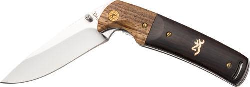 BROWNING KNIFE BUCKMARK FOLDING HUNTER 3" BLADE WOOD - for sale