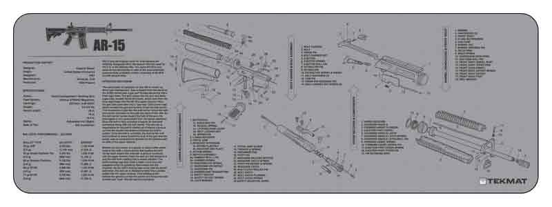 TEKMAT ARMORERS BENCH MAT 12"X36" AR-15 GREY - for sale
