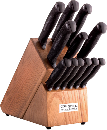 COLD STEEL KITCHEN CLASSICS SET W/ WOOD BLOCK 12 KNIVES - for sale