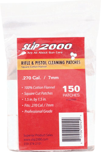 SLIP 2000 CLEANING PATCHES 1.5" SQUARE .270/7MM 150-PACK - for sale