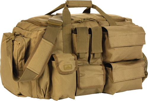 RED ROCK OPERATIONS DUFFLE BAG 7 EXTERNAL UTILITY POUCHES TAN - for sale