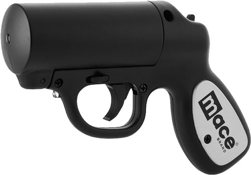 MACE PEPPER SPRAY PEPPER GUN W/STROBE LED MATTE BLACK 28G - for sale