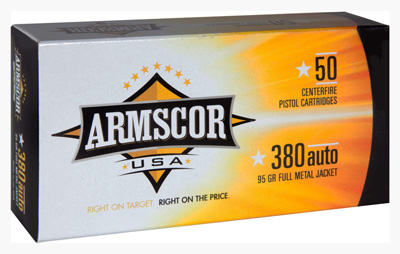 ARMSCOR 380 ACP 95GR FMJ 50RD 20BX/CS - for sale