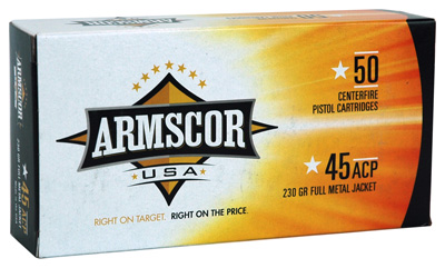 ARMSCOR 45ACP 230GR FMJ 50RD 20BX/CS MADE IN USA - for sale