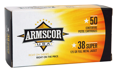 ARMSCOR 38 SUPER 125GR FMJ 50RD 20BX/CS MADE IN USA - for sale