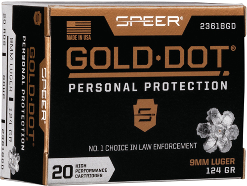 SPEER GOLD DOT 9MM LUGER 124GR GDHP 20RD 10BX/CS - for sale