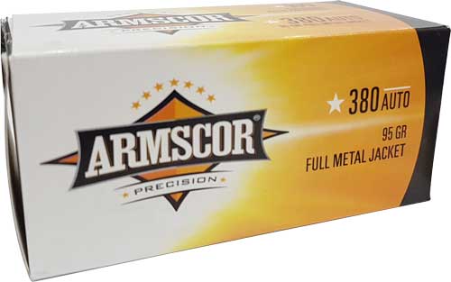 ARMSCOR 380 ACP 95GR FMJ 100RD 12BX/CS - for sale