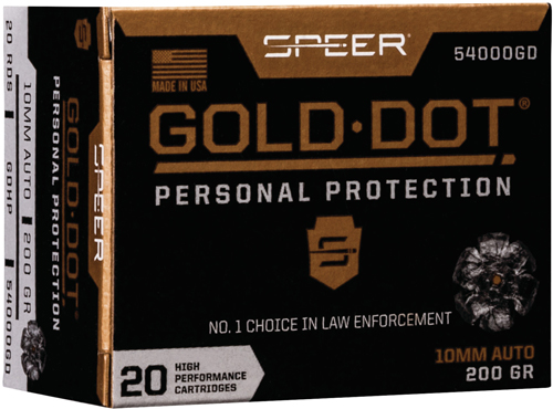 SPEER GOLD DOT 10MM AUTO 200GR GDHP 20RD 10BX/CS - for sale