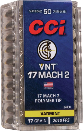 CCI V-MAX 17 MACH2 17GR VNT JHP 50RD 100BX/CS - for sale