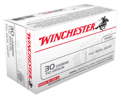WINCHESTER USA 30 CARBINE 110GR FMJ-RN 50RD 10BX/CS - for sale