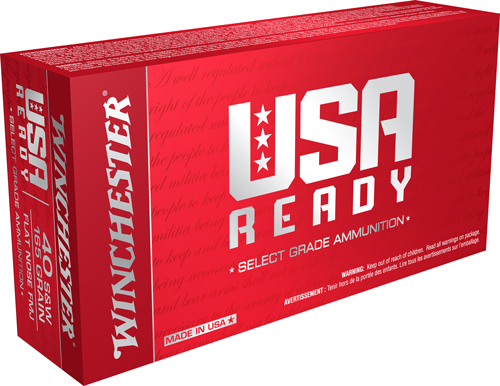 WINCHESTER USA READY 40 SW 165GR FMJ-MATCH 50RD 10BX/CS - for sale