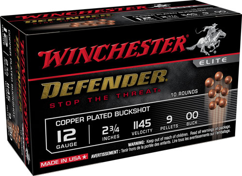 WINCHESTER DEFENDER 12GA 2.75" 00BK 9PLTS 10RD 10BX/CS - for sale