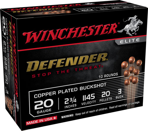 WINCHESTER DEFENDER 20GA 2.75" 3BK 20-PELLETS 10RD 10BX/CS - for sale
