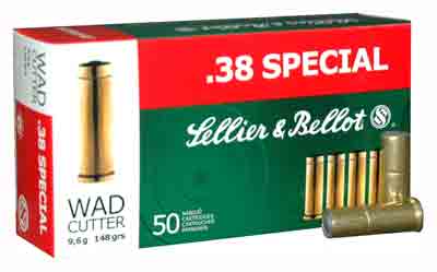 S&B 38 SPECIAL 148GR LEAD WADCUTTER 50RD 24BX/CS - for sale