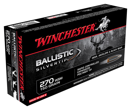 WINCHESTER SUPREME 270WSM 150G BALL SILVER TIP 20RD 10BX/CS - for sale