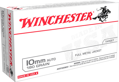 WINCHESTER USA 10MM AUTO 180GR FMJ 50RD 10BX/CS - for sale