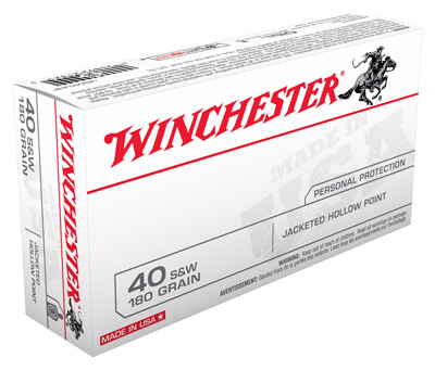 WINCHESTER USA 40 SW 180GR JHP 50RD 10BX/CS - for sale