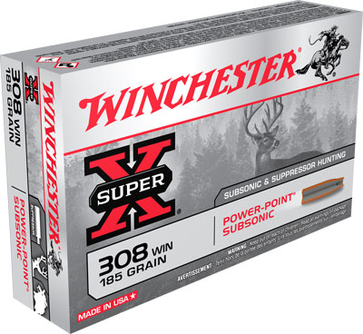 WINCHESTER SUPER-X SSONIC 308 185GR EXPAND HP 20RD 10BX/CS - for sale