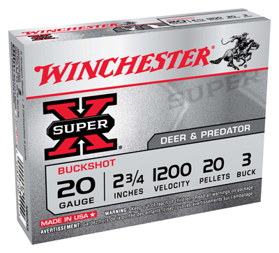 WINCHESTER SUPER-X 20GA 2.75" 1200FPS 3BK 20PLTS 5RD 50BX/CS - for sale