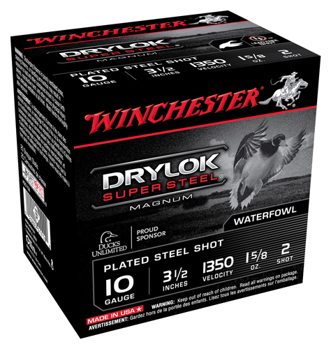 WINCHESTER DRYLOK 10GA 1350FP 3.5" 1-5/8OZ #2 25RD 10BX/CS - for sale