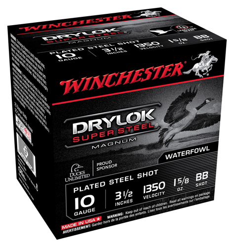 WINCHESTER DRYLOK  10GA 1350FP 3.5" 1-5/8OZ BB 25RD 10BX/CS - for sale