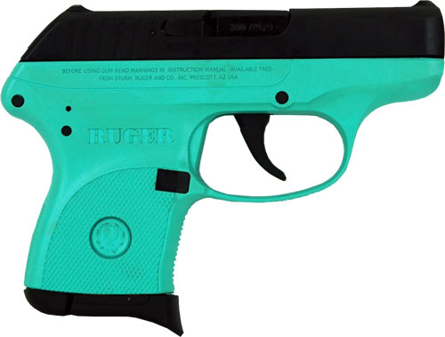 RUGER LCP .380ACP 6-SHOT FS BLUED/SLD TURQUOIS FRM (TALO) - for sale