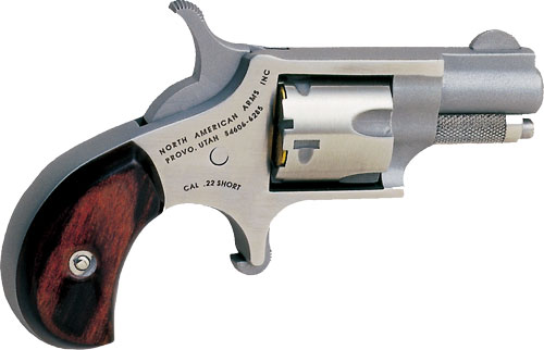 NAA MINI-REVOLVER .22 SHORT 1-1/8" STAINLESS WOOD - for sale