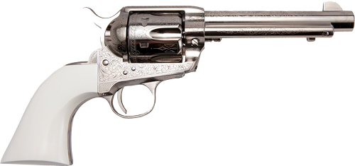 CIMARRON FRONTIER .45LC PW FS 4.75" ENGRAVED NICKEL/IVORY - for sale