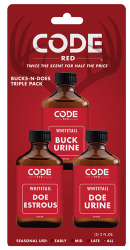 CODE RED DEER LURE BUCKS-N- DOES TRIPLE PACK 2FL OZ/EA - for sale