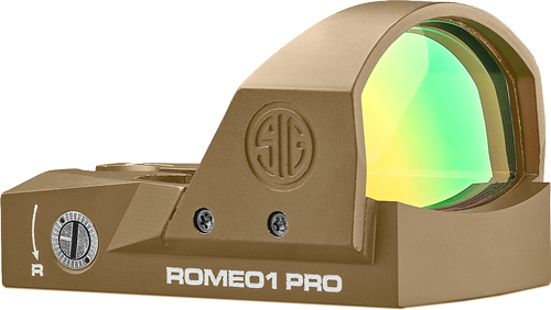 SIG OPTICS REFLEX SIGHT ROMEO1 PRO 6MOA 1X30 STEEL SHROUD FDE - for sale