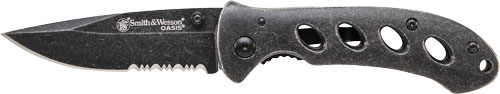 S&W OASIS SMALL LINER LOCK KNIFE 2.6" STONEWASH BLADE - for sale