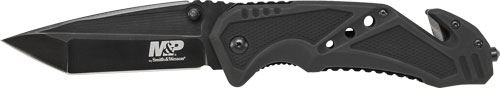 S&W KNIFE CLIP FOLDER 3.8" BLADE BLACK W/ STRAP CUTTER - for sale