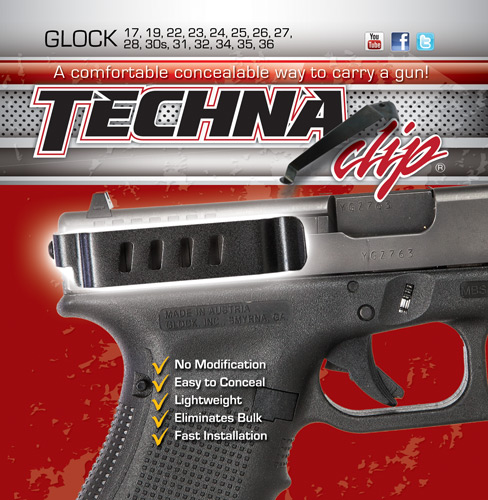 TECHNA CLIP HANDGUN RETENTION CLIP FOR GLOCK EXCEPT 42/43 - for sale