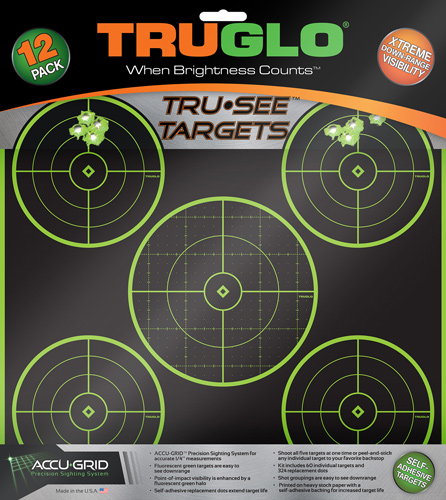 TRUGLO TRU-SEE REACTIVE TARGET 5 BULL 12-PACK - for sale