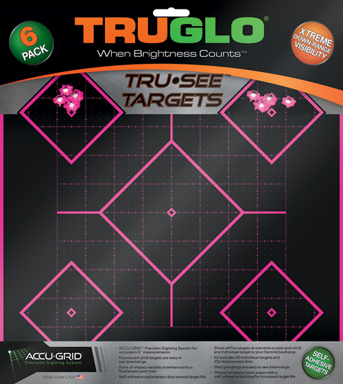 TRUGLO TRU-SEE REACTIVE TARGET 5 DAIMOND 6-PACK PINK - for sale