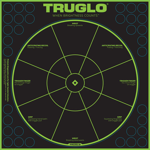 TRUGLO TRU-SEE REACTIVE TARGET HANDGUN DIAGNOSTIC 12"X12" 6PK - for sale